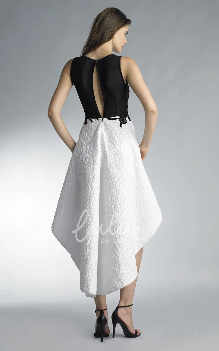 A-line Lace Keyhole Dress with Jewel Strapless and High-low Hem