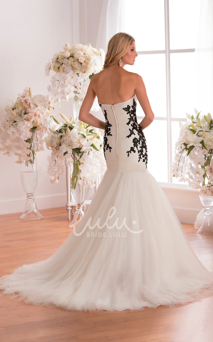 Eye-Catching Mermaid Gown with Appliques Sweetheart and Stunning