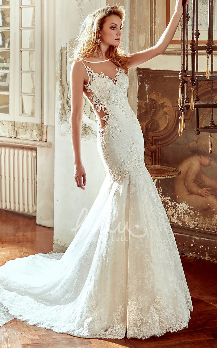 Mermaid Lace Wedding Dress with Sweetheart Neckline and Open Back Glamorous Bridal Gown