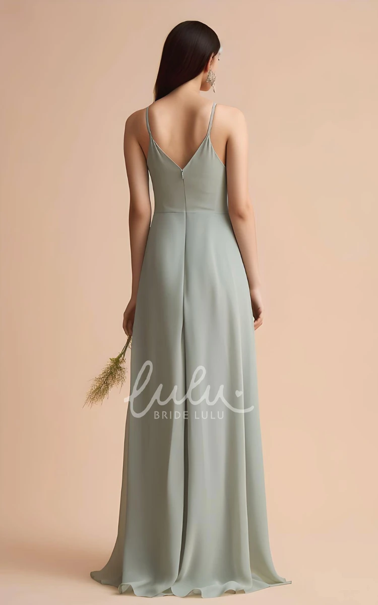 A-Line Halter Bridesmaid Dress 2024 Bohemian Floor-length