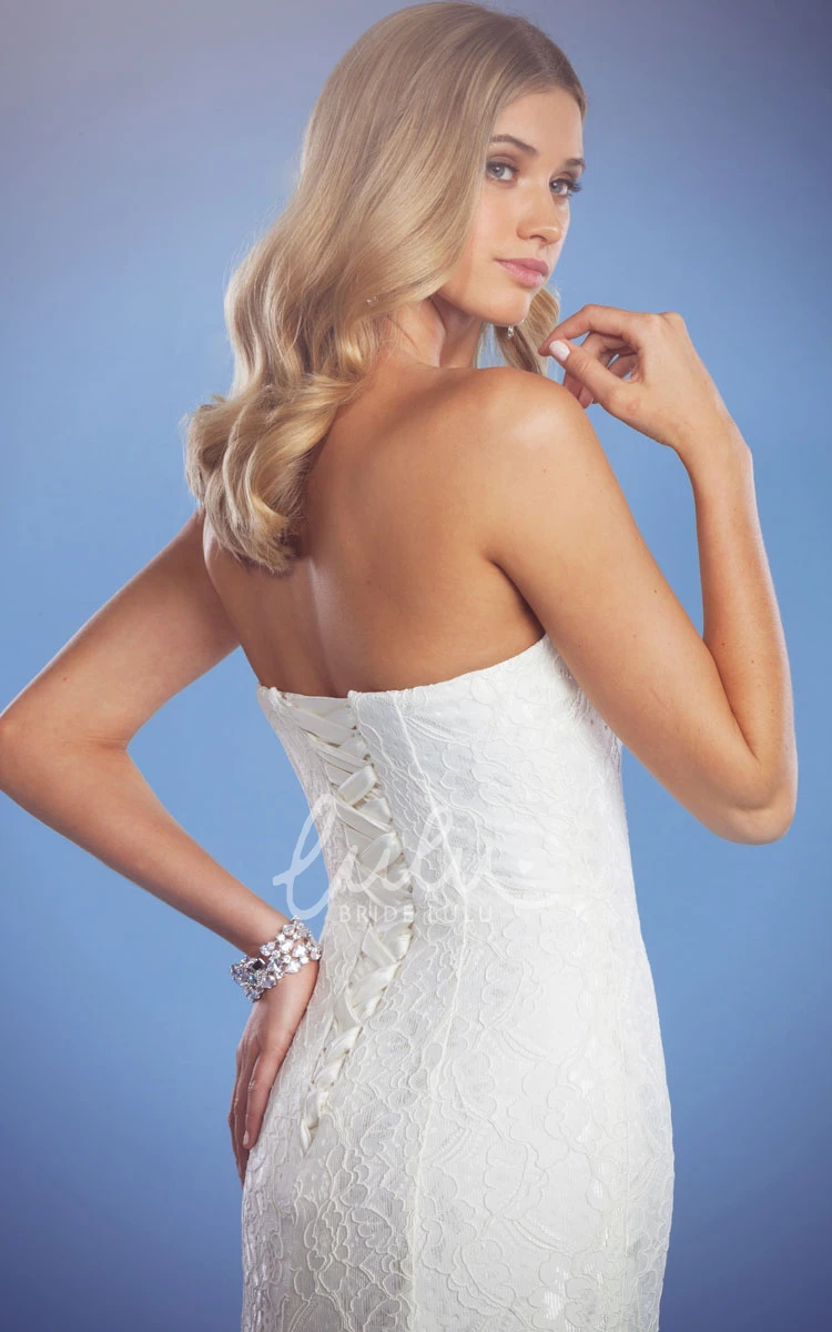 Lace Sweetheart Wedding Dress Sleeveless Floor-Length Style