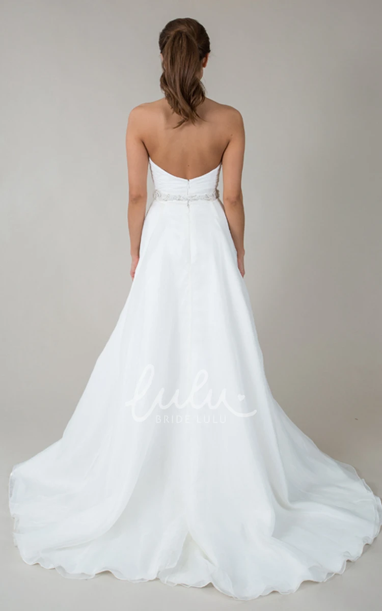 Jeweled Chiffon Sweetheart Wedding Dress with Criss Cross Elegant Wedding Dress 2024