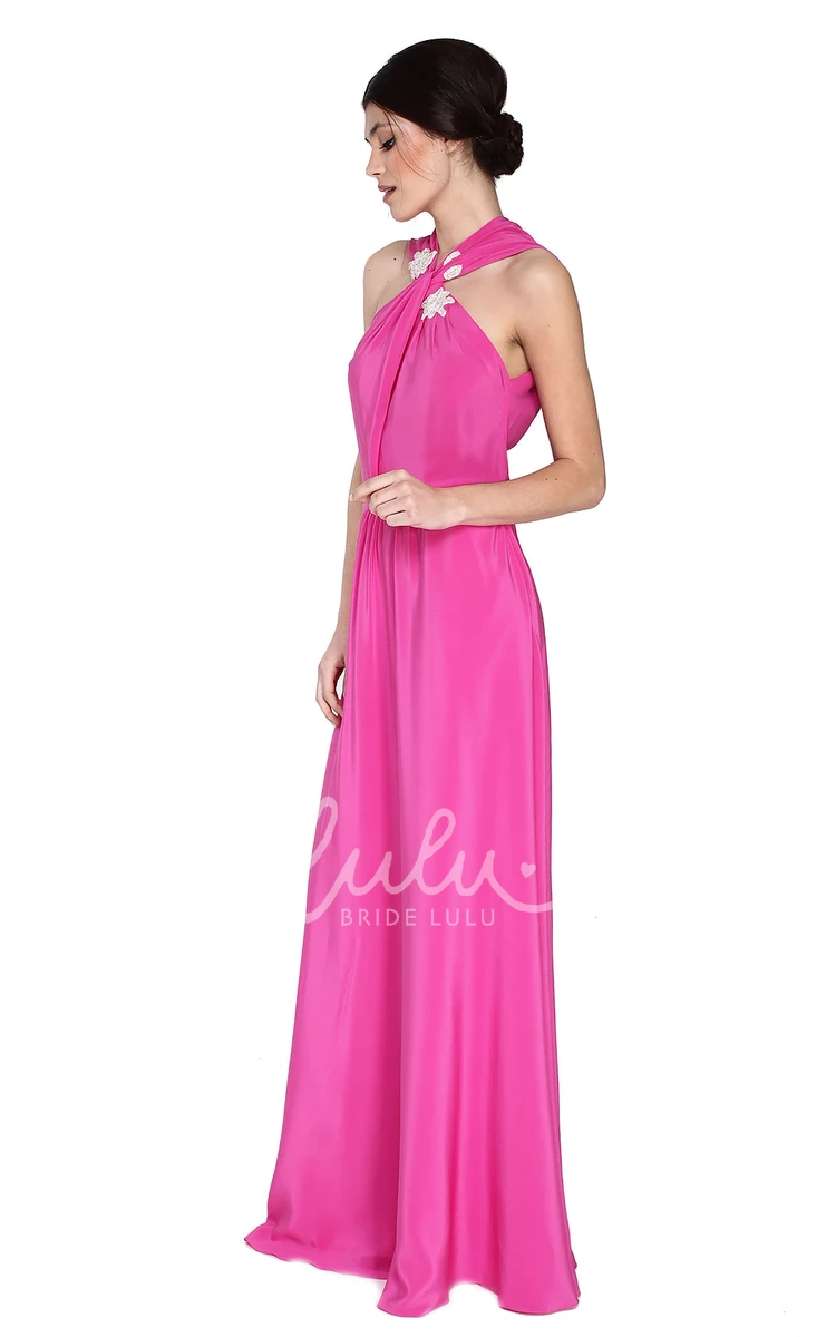 Beaded Sheath Bridesmaid Dress Floor-Length Sleeveless