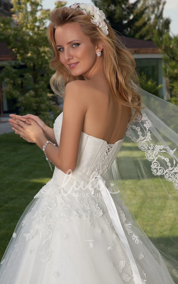 Maxi Sweetheart Sleeveless Tulle Ball Gown Wedding Dress with Applique Glamorous Bridal Gown