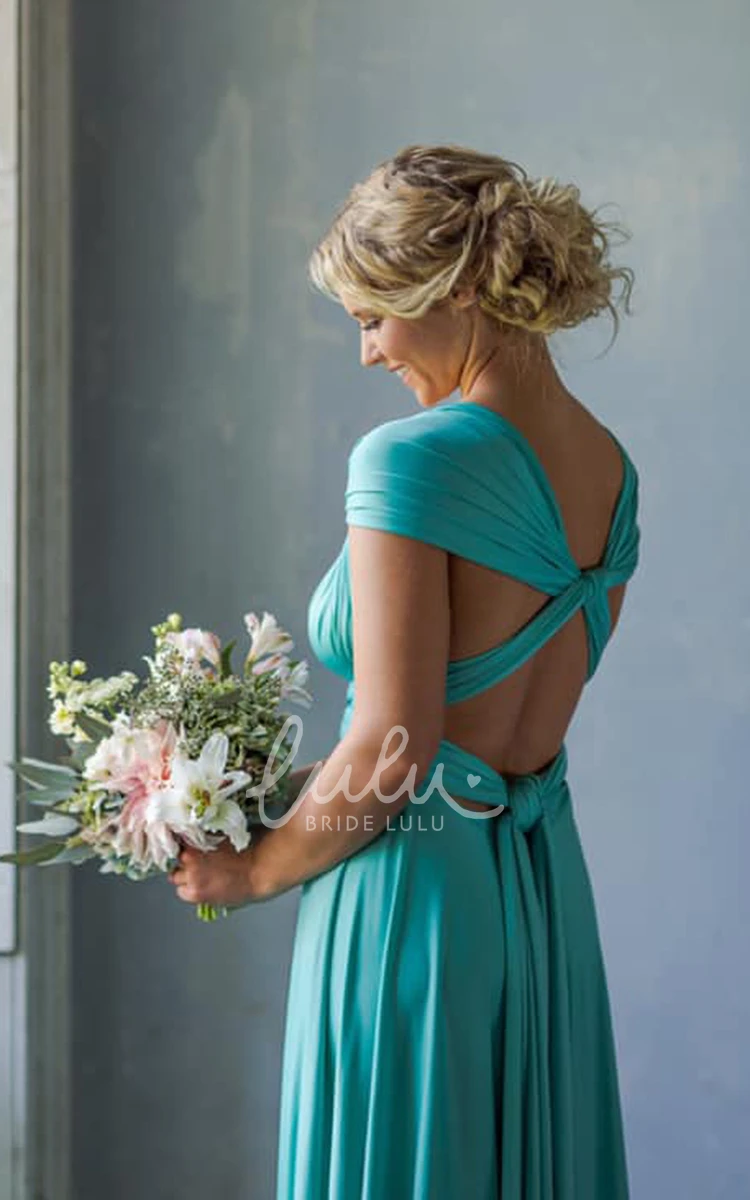Convertible V-neck Jersey Bridesmaid Dress Elegant & Unique