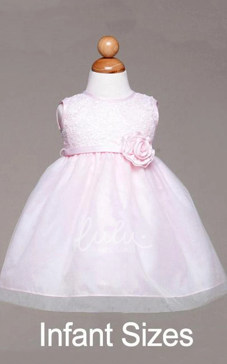 Tea-Length Sequined Tulle Flower Girl Dress Unique Prom Dress