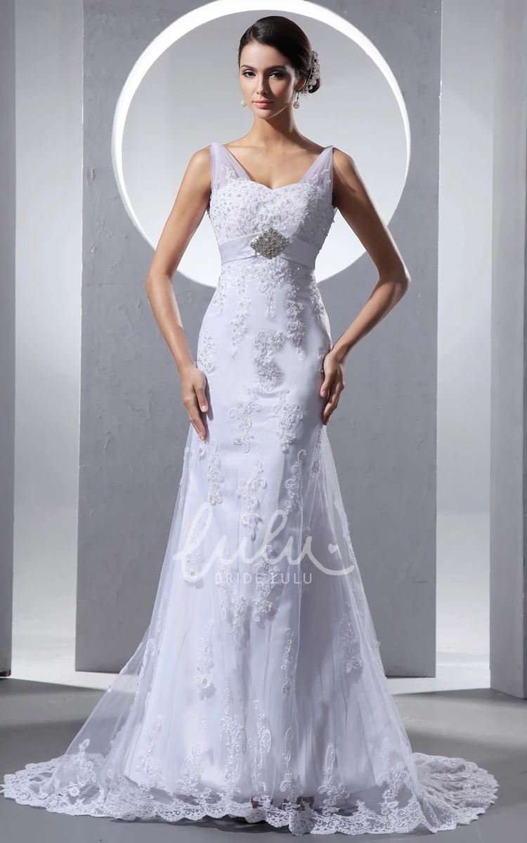 Empire Mermaid Lace Beaded Wedding Dress