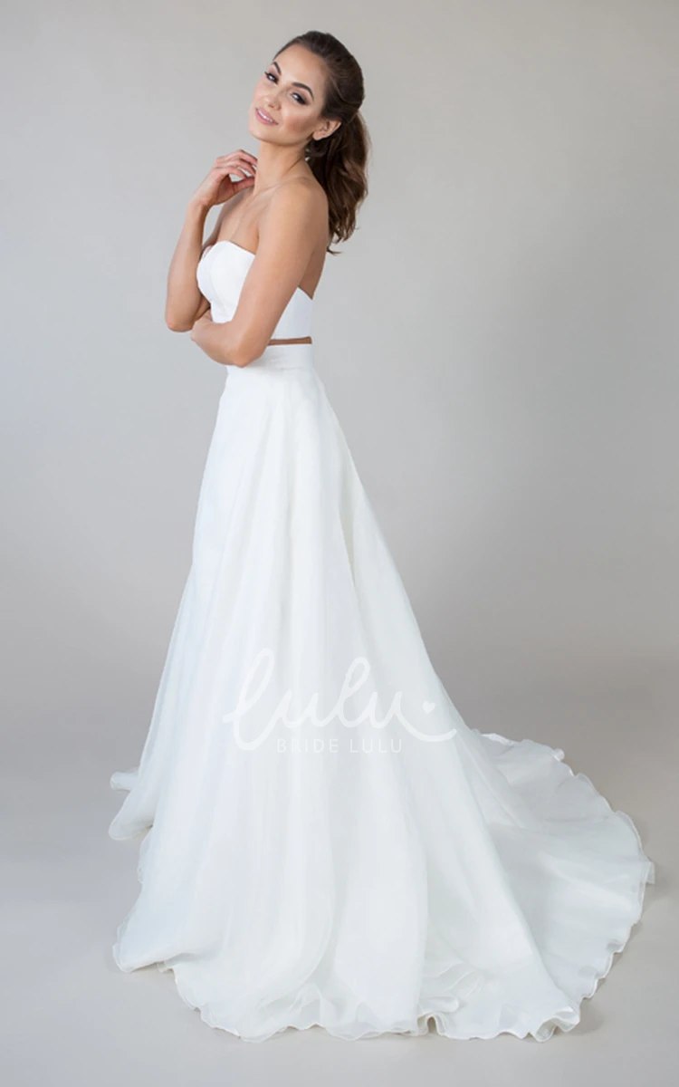 Chiffon Sweetheart Floor-Length Wedding Dress with Zipper