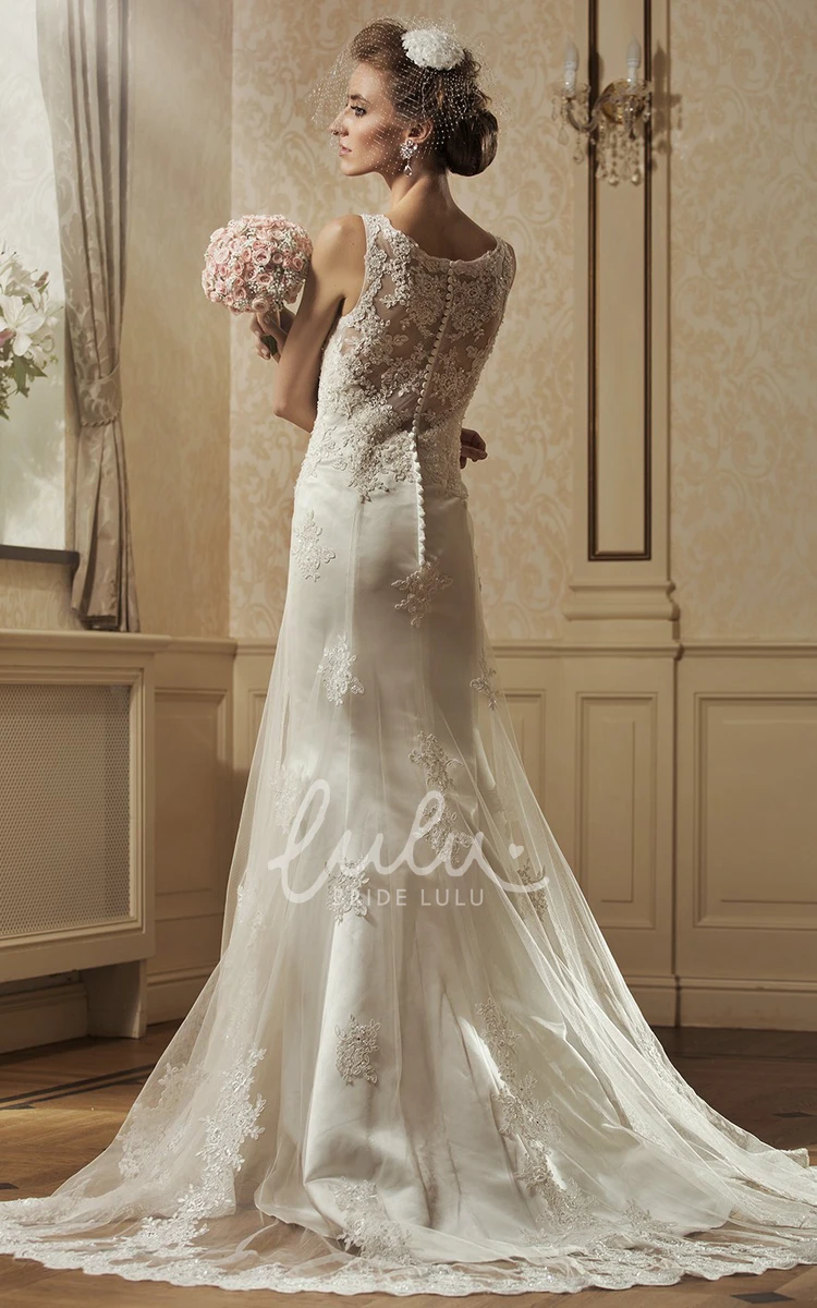 Square-Neck Lace A-Line Wedding Dress Timeless and Romantic