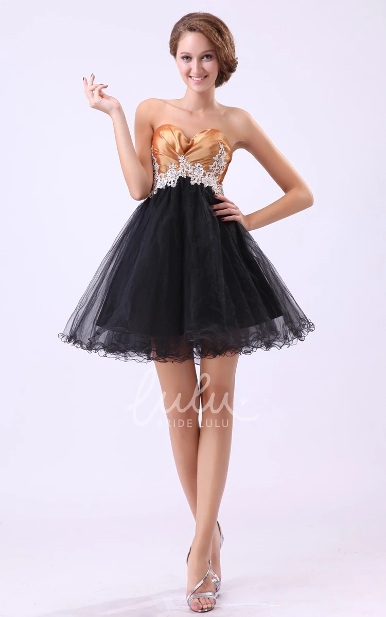 Short Sweet Sixteen Dress Sheer Lace Corset and Boning Sparkling Sweetheart Neckline A-Line Gown with Appliques