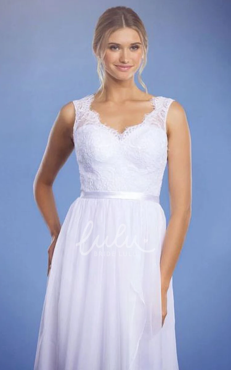 Lace V-Neck Draped Wedding Dress with Low-V Back Elegant Wedding Dress