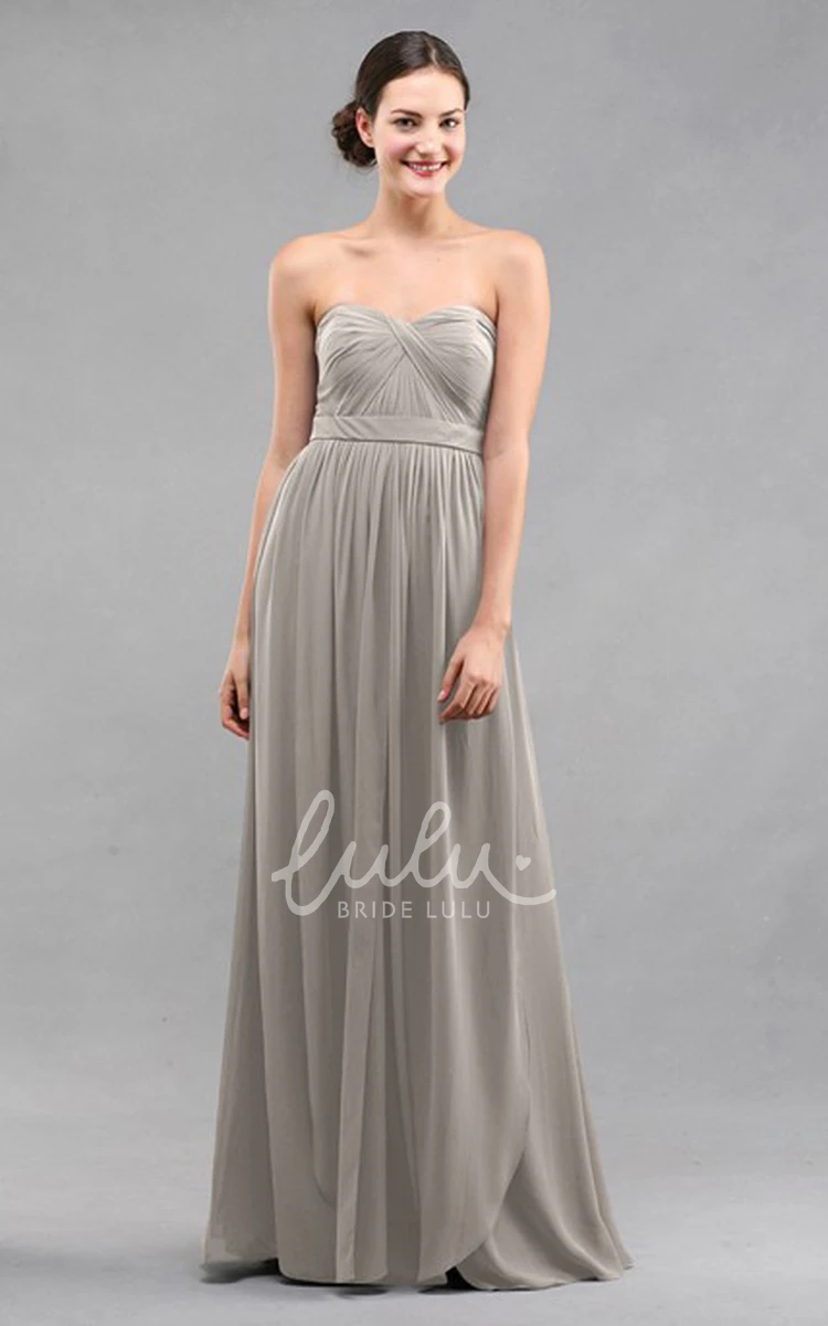 Sweetheart Empire Chiffon Bridesmaid Dress with Criss-Cross Classy Bridesmaid Dress