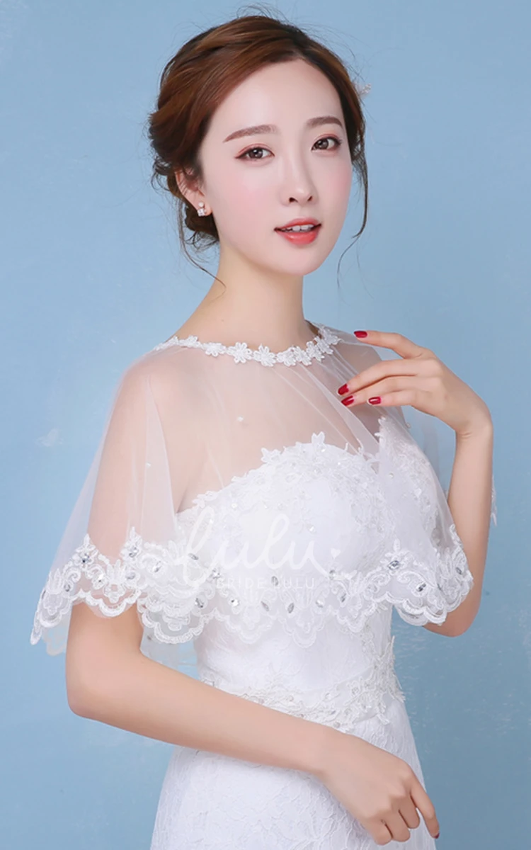 Lace Mesh Gauze Wedding Dress Shawl New Simple and Elegant
