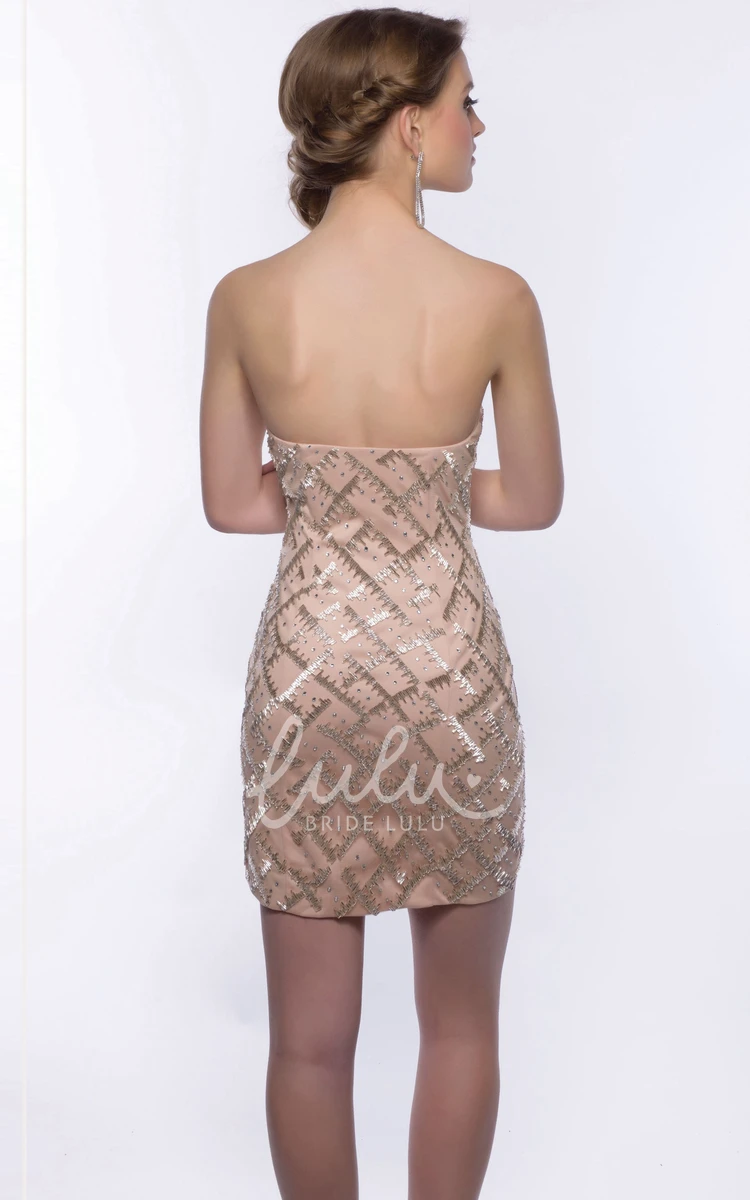 Form-Fitted Sequined Sweetheart Neckline Homecoming Dress