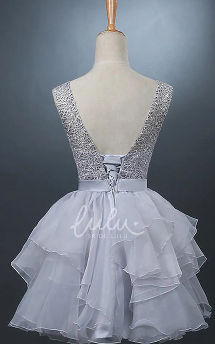 One-shoulder Short Chiffon Homecoming Dress with Bowknot Lovely & Flowy