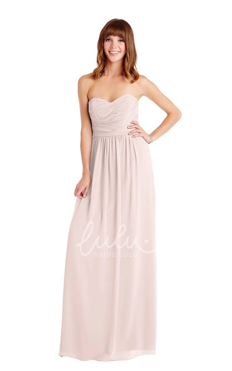 Ruched Sweetheart Sleeveless Chiffon Multi-Color Convertible Bridesmaid Dress