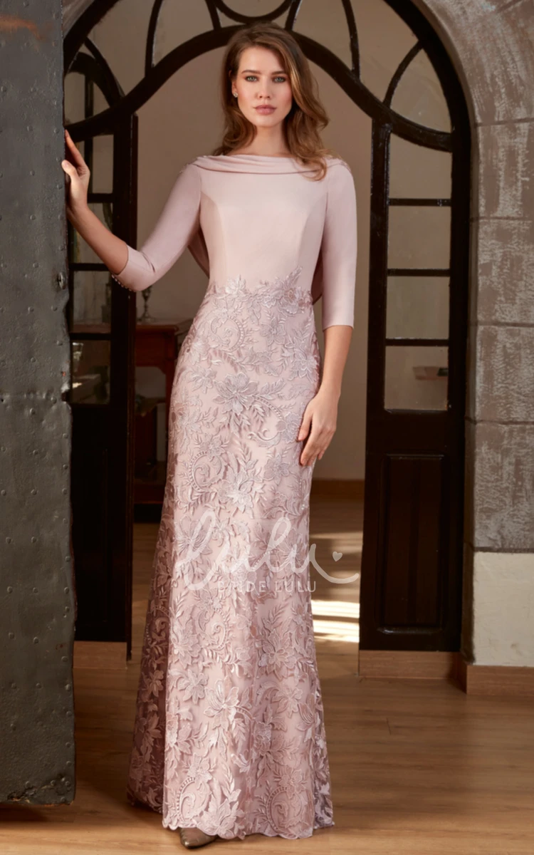 Ethereal Jewel Neck Satin Floor-length Prom Dress Flowy Satin Prom Dress