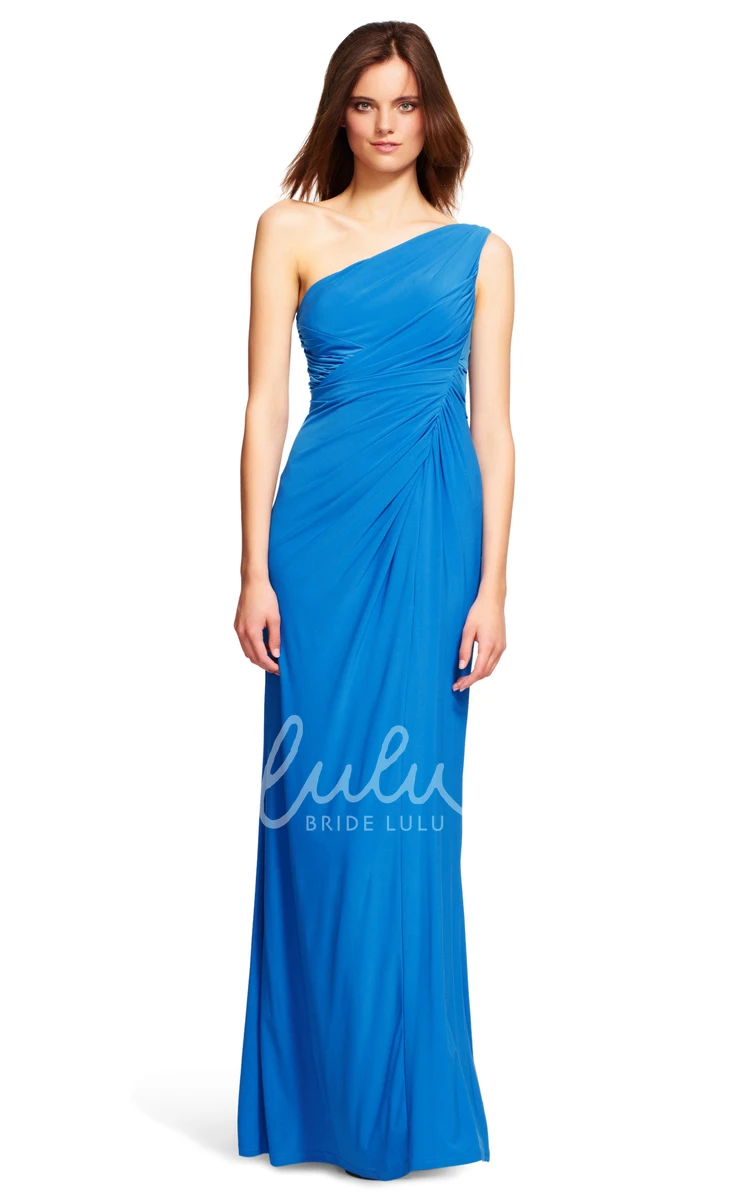 Cap-Sleeve Chiffon Bridesmaid Dress with Ruching Beaded Sheath