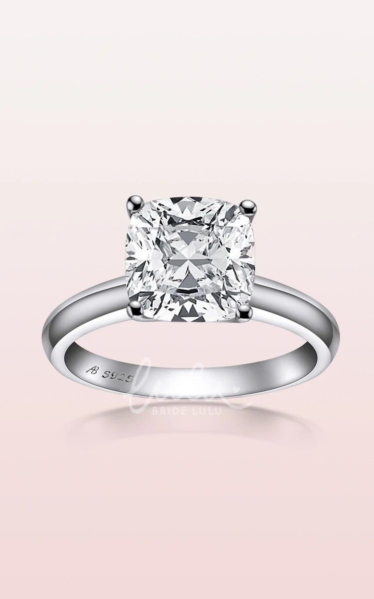Solitaire Cut Four-Prong Princess Setting Engagement Rings