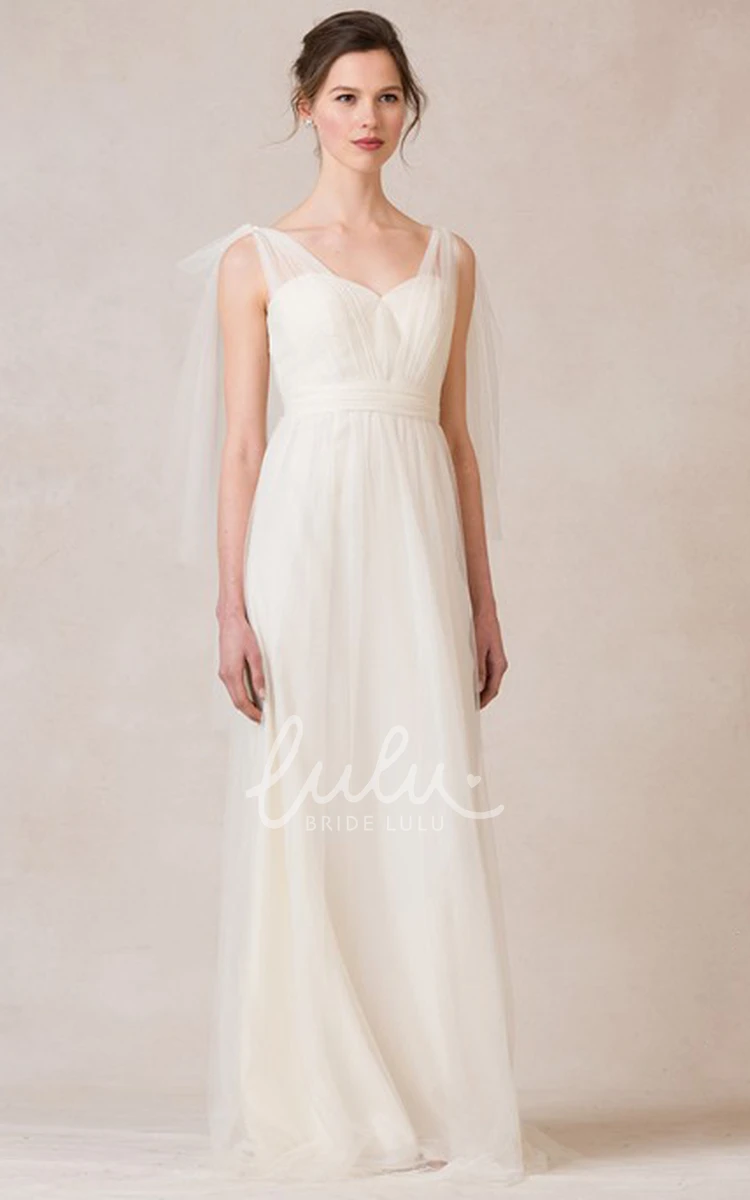Ruched One-Shoulder Tulle Bridesmaid Dress with Straps Sleeveless & Jeweled