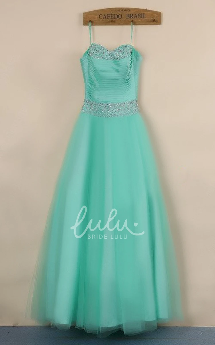 Elegant Ball Gown with Sweetheart Neckline and Ruched Tulle Skirt