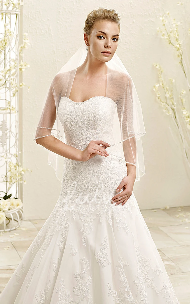 A-Line Lace Wedding Dress Sweetheart Neckline