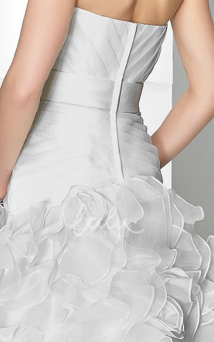 Organza Sweetheart A-Line Wedding Dress with Jeweled Bodice and Brush Train