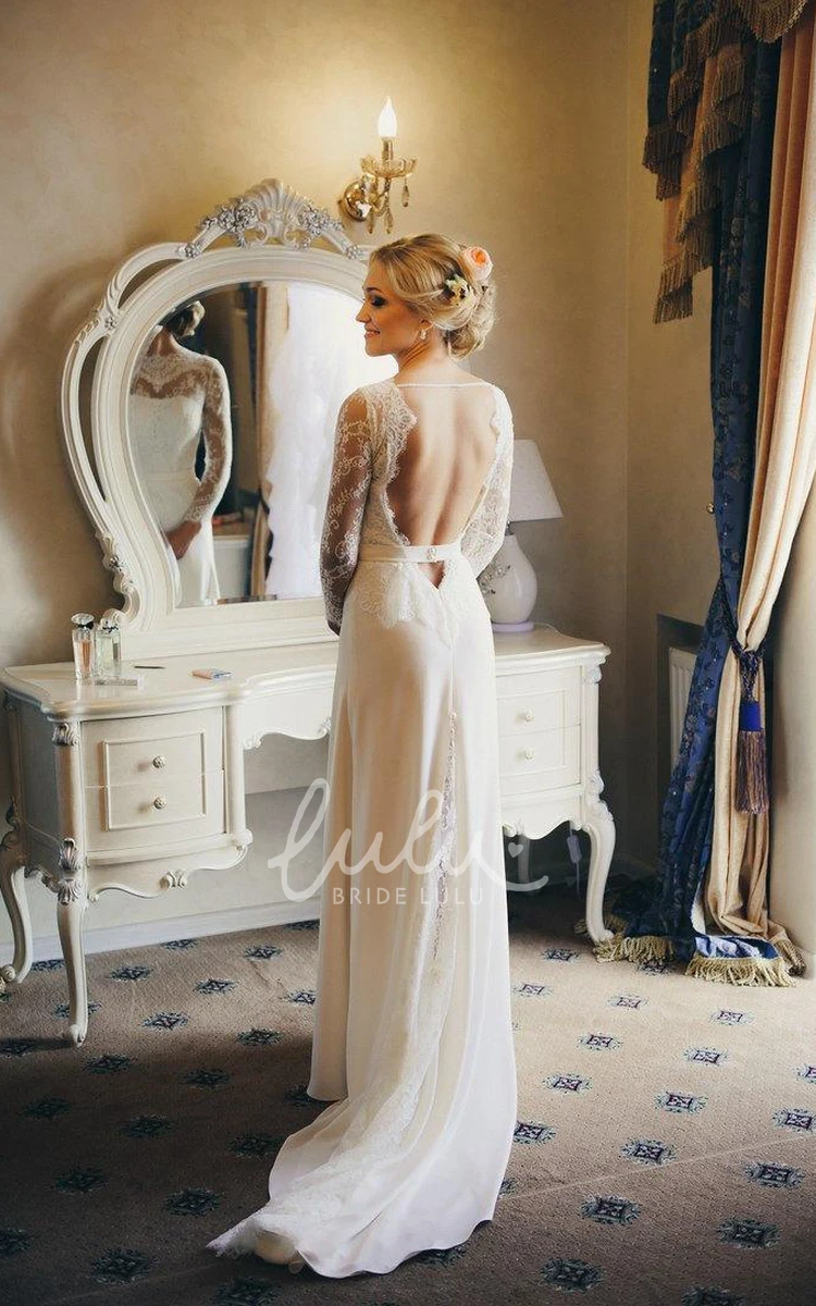 Long Sleeve Lace A-Line Wedding Dress with Elegant Design