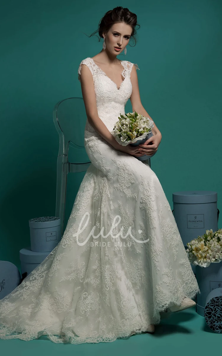 Sleeveless Lace Mermaid Wedding Dress with Illusion Detail