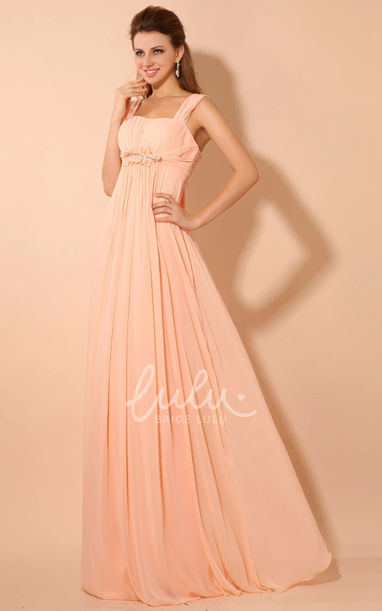 Empire Maxi Dress Soft Flowing Fabric Straps Boho Bridesmaid Dress