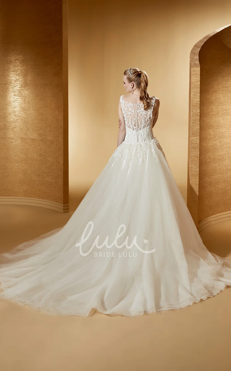 Unique Lace Bridal Gown with Cap Sleeves Side Ruffles and Illusive Design