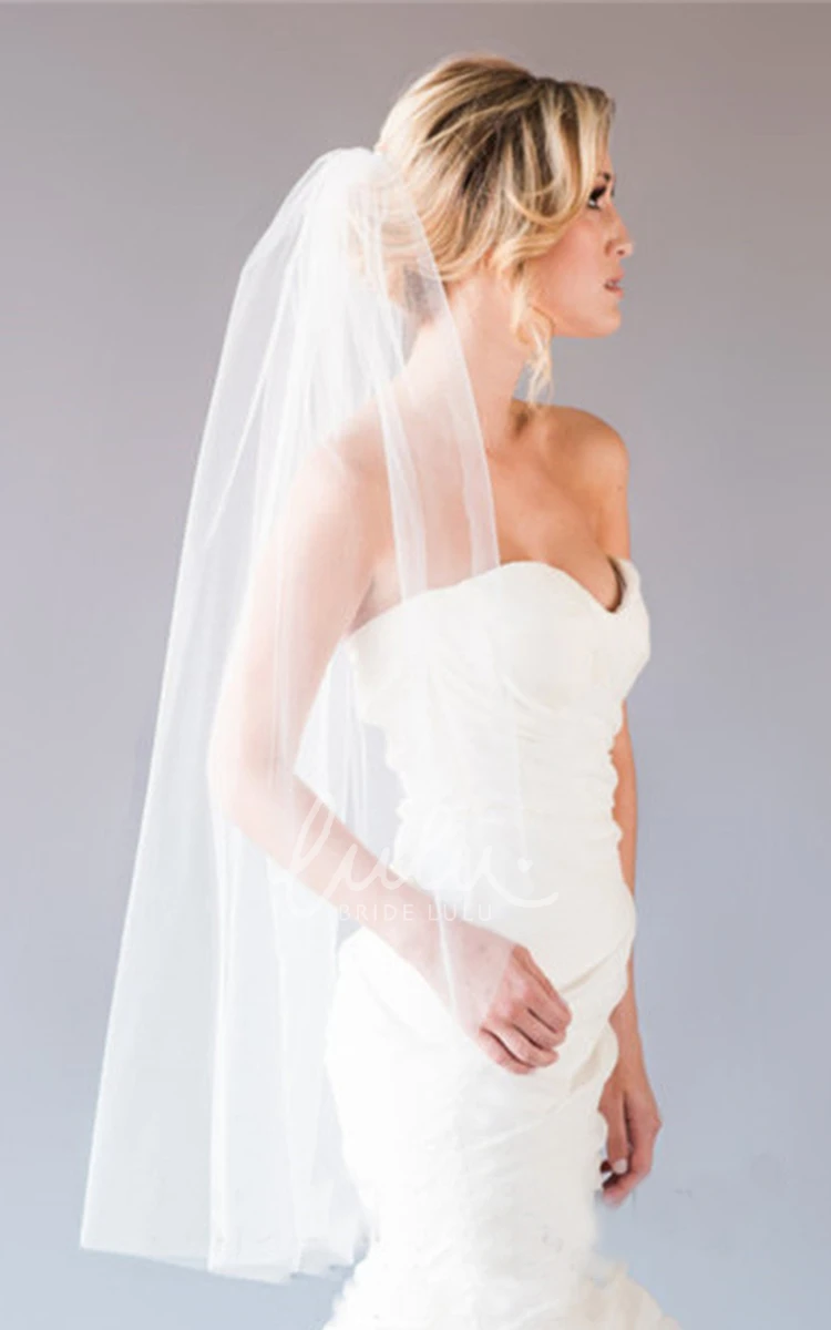 Single Layer Tulle Wedding Veil Plain and Simple