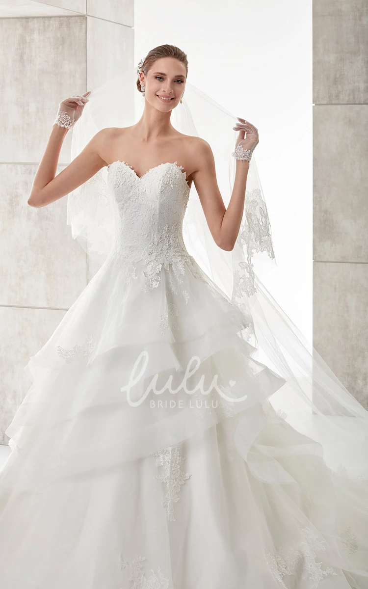 Lace Corset A-line Wedding Dress with Sweetheart Neckline Classy Wedding Dress