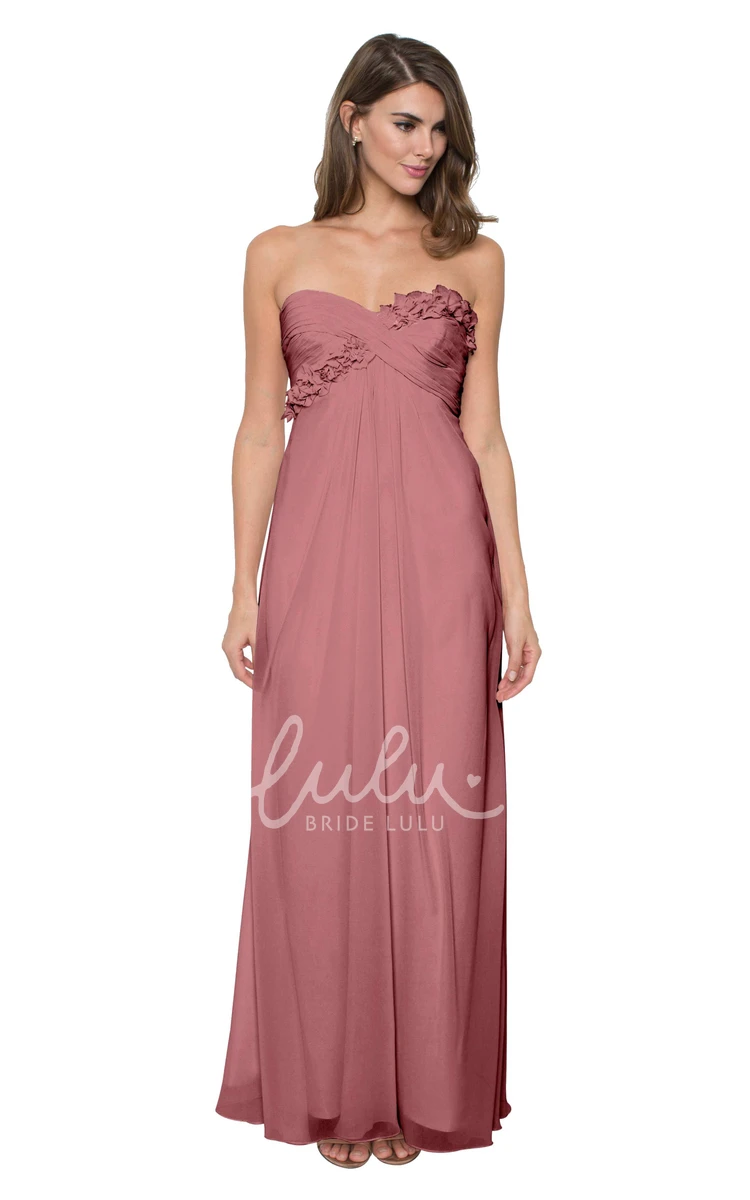 Floral Chiffon Bridesmaid Dress with Criss Cross & Sleeveless Multi-Color Convertible