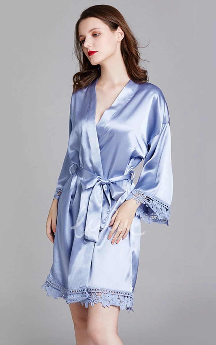 Laced Plain Bride Bridesmaid Robe