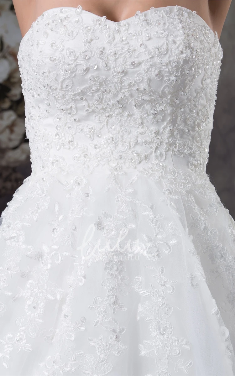 Tulle Ball Gown Wedding Dress with Appliques Sweetheart A-Line