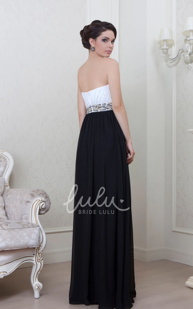 Chiffon Sweetheart Evening Dress with Waist Jewelry Floor-Length