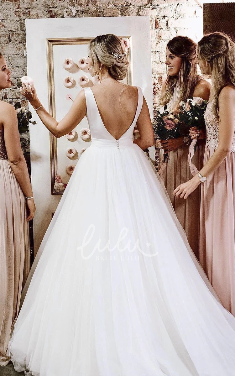 Ethereal Ball Gown Bridal Dress with Bow and Tulle Wedding Dress