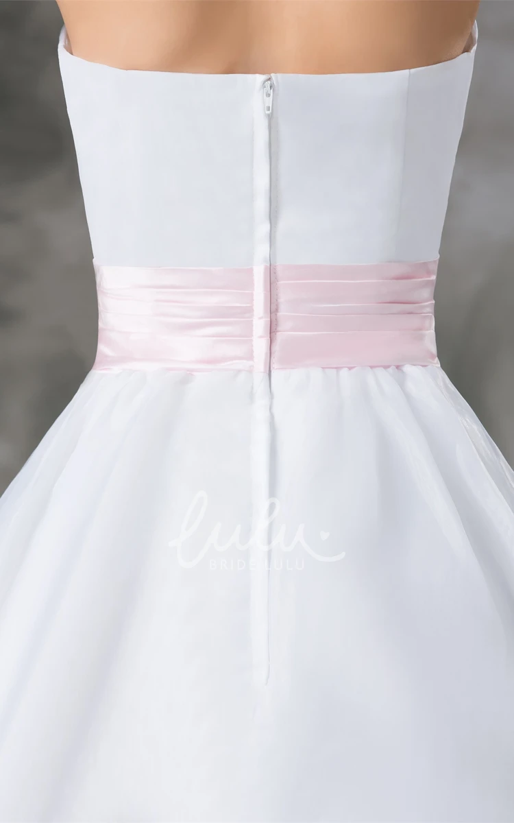 A-Line Formal Dress with Strapless Knee-Length and Bow Detail