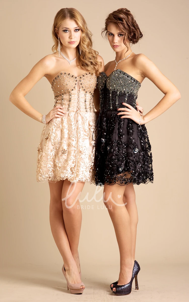 Sweetheart Sleeveless Beaded Tulle A-Line Prom Dress with Appliques Classy Prom Dress for Women