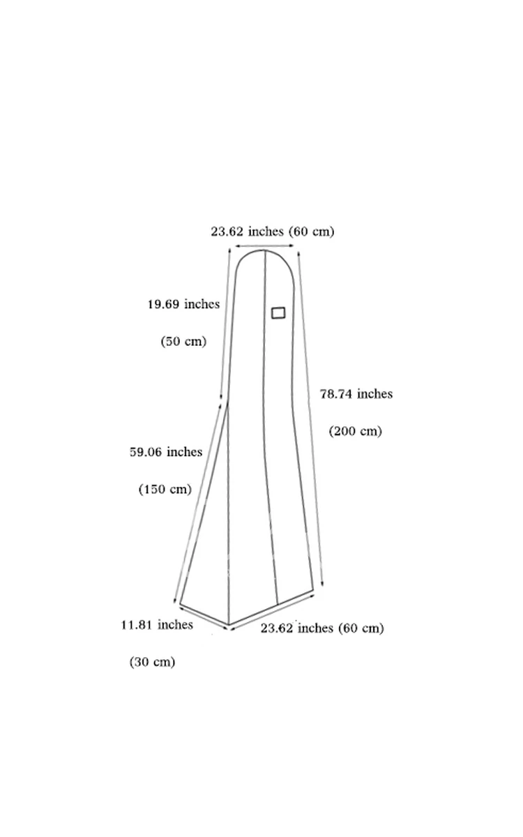 Non-woven Garment Bag with PE Front for Wedding Dress Storage