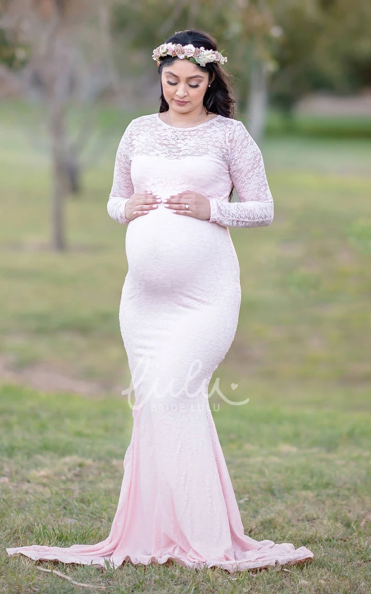 Elegant Maternity Bridesmaid Dress with Sweep Train and Empire Waist