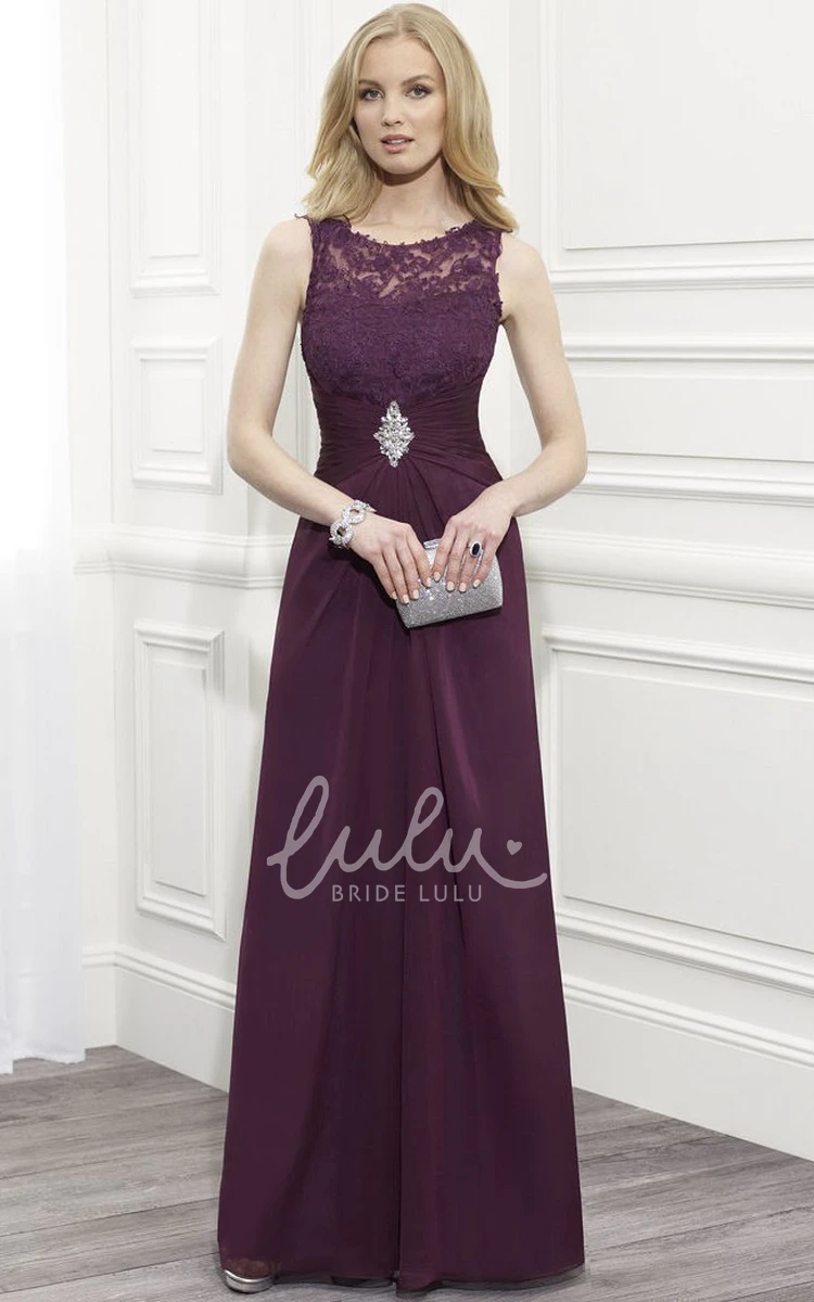 Sleeveless Lace Sheath Formal Dress with Ruched Neckline Formal Dress