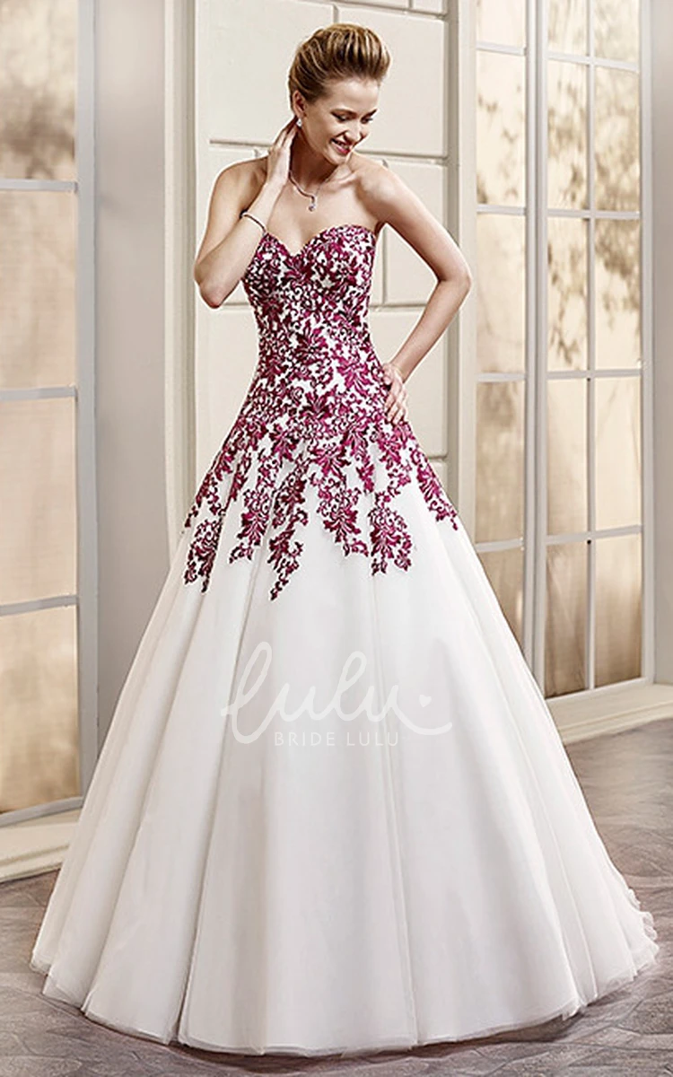 Elegant Sweetheart A-Line Tulle Wedding Dress