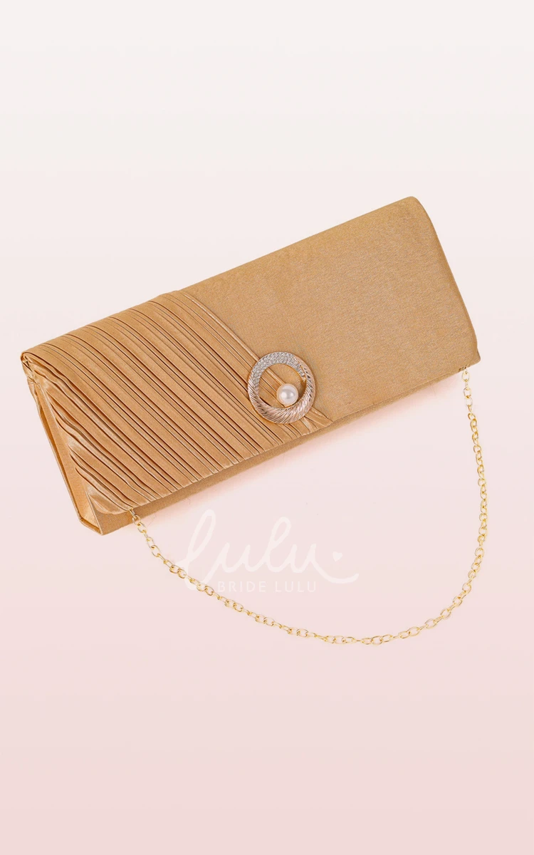 Satin Clutch with Pearl