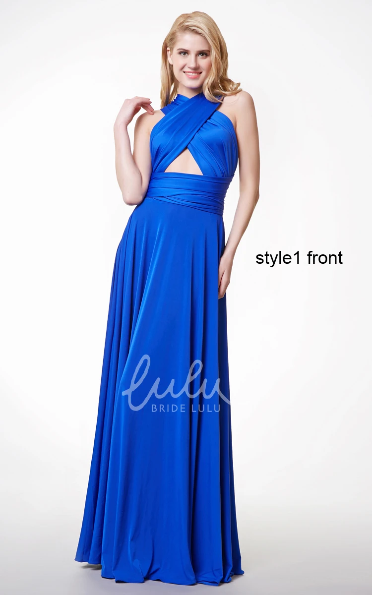 Knee-length Jersey Bridesmaid Dress Convertible One Shoulder & Ruched