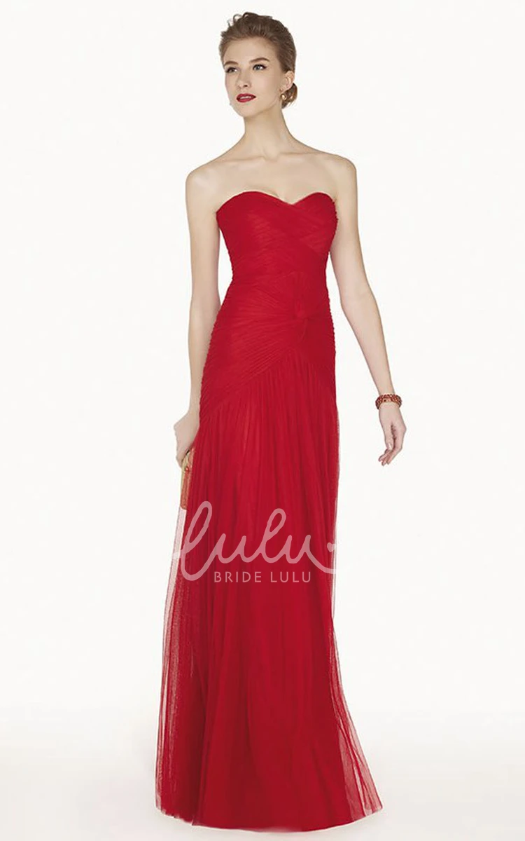 A-Line Tulle Prom Dress with Sweetheart Neckline and Criss Cross Bodice