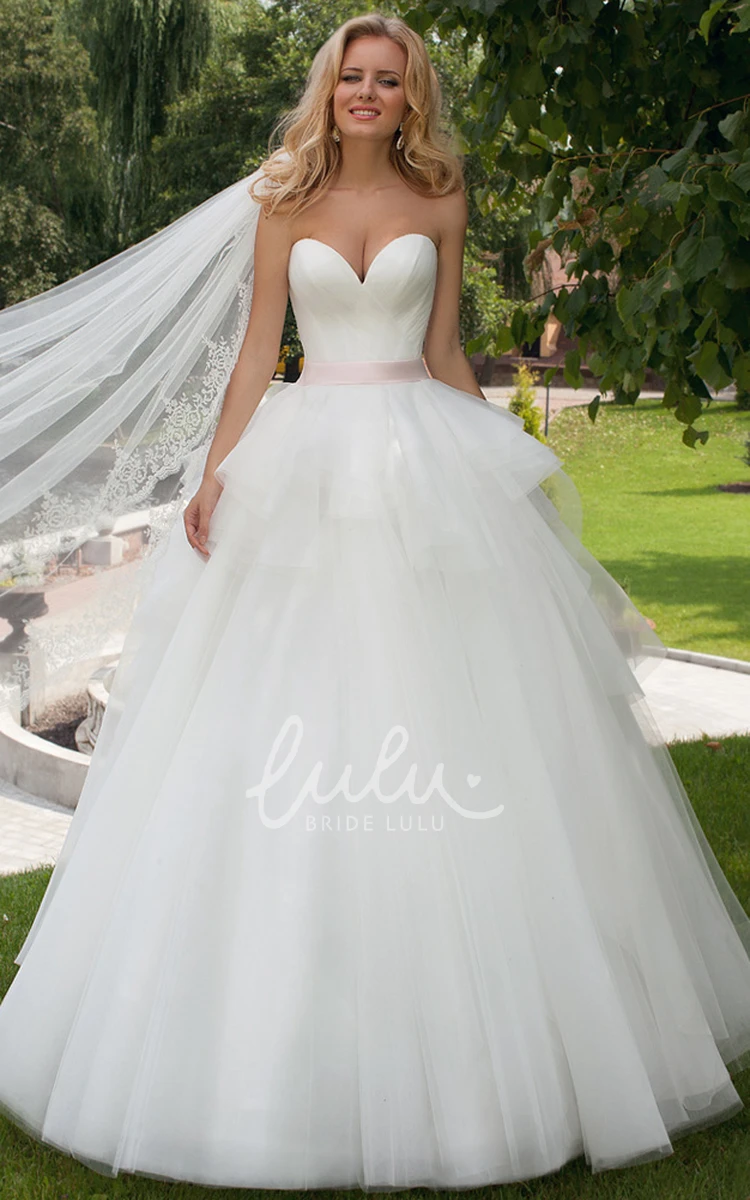 Sweetheart Ball Gown Tulle Wedding Dress Glamorous Bridal Gown