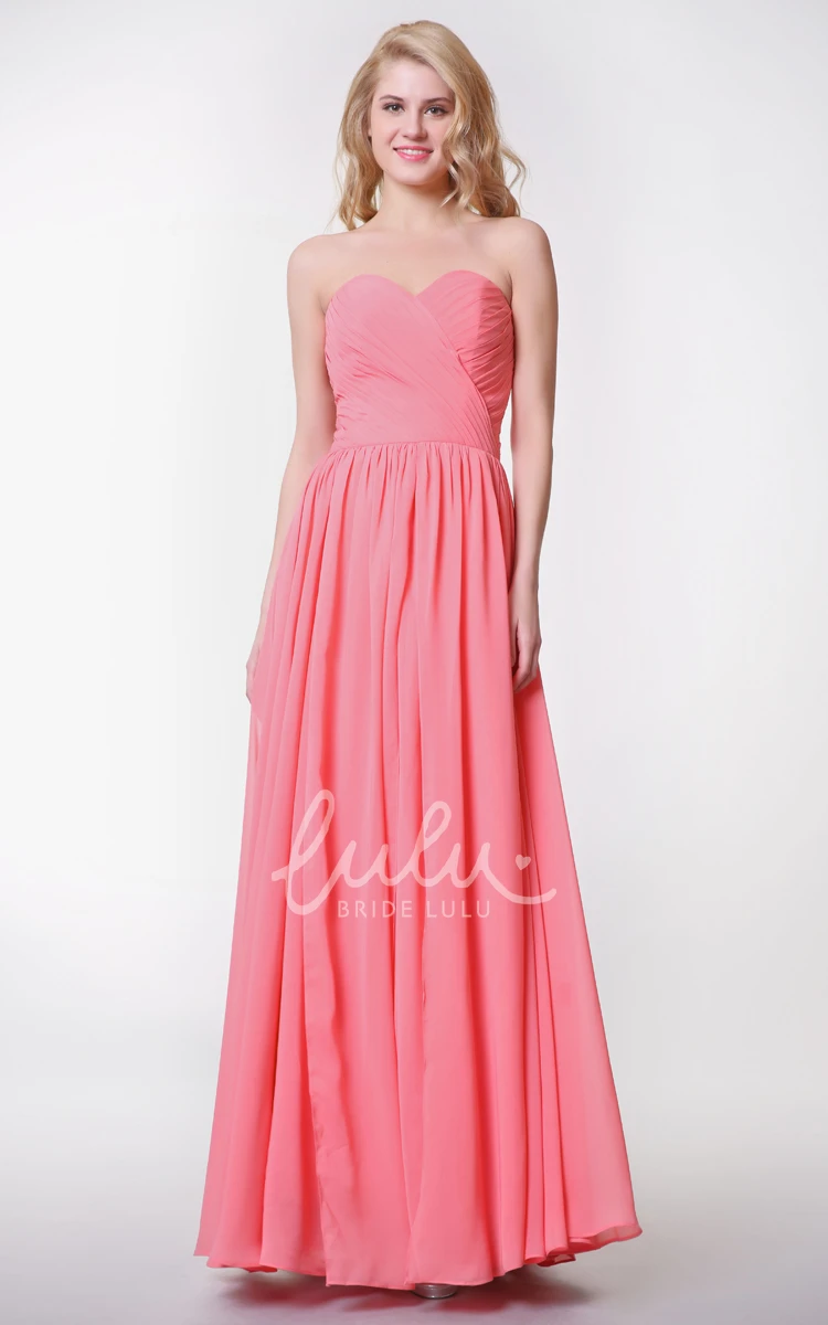 Convertible Strap Sweetheart Chiffon A-line Dress for Bridesmaids