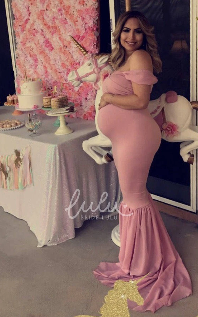 Trumpet Mermaid Maternity Prom Dress with Sweep Train